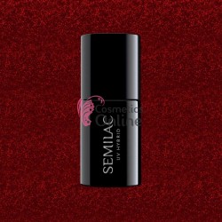 Oja UV Semilac 306 rosie cu sclipici Divine Red 7 ml
